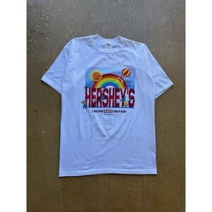 Vtg Hershey s Childrens Miracle Network 90s Graphic Mens L T-Shirt White USA